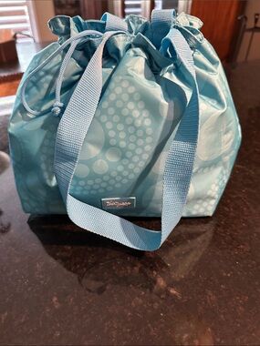 Light Blue Drawstring insulated lunch bag
